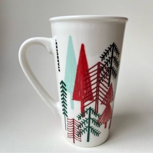 Starbucks Christmas Tree Mug Ceramic Holiday Tall Travel Coffee Tea Cup No Lid